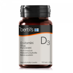 bertils D3-vitamiini 50 mikrog 150 tabl